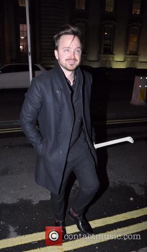 Aaron Paul - Breaking Bad actor Arron Paul seen at the Merrion Hotel with a Hurley and Sliotar. -...