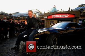 David Hasselhoff and Kitt Car from Knight Rider - David Hasselhoff and Kitt today launch Vodafones 1984G Street, A 1980s...