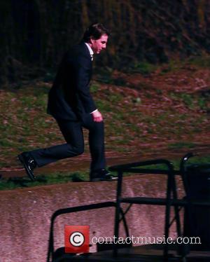 Tom Cruise - Shots of American Hollywood star Tom Cruise along with British film actor Simon Pegg as they film...