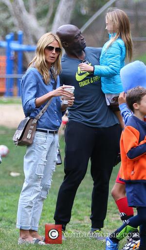 Heidi Klum, Leni Samuel and Seal - Heidi Klum and Seal watch their kids play soccer in Brentwood - Los...