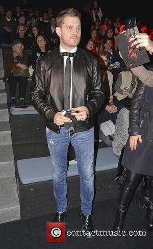 Michael Buble - Mercedes-Benz Madrid Fashion Week Fall/Winter 2015 - Davidelfin - Front Row - Madrid, Spain - Sunday 8th...