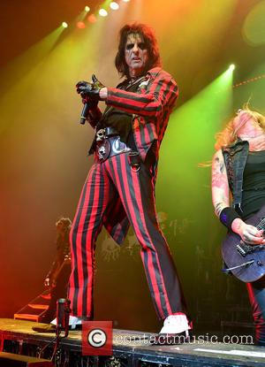 Alice Cooper and Nita Strauss - Shots of rock legend Alice Cooper as he performed live on stage at Hard...