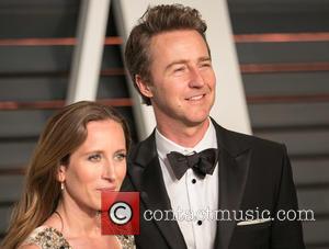 Shauna Robertson and Edward Norton - Celebrities attend 2015 Vanity Fair Oscar Party at Wallis Annenberg Center for the Performing...