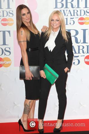 Melanie Chisholm and Emma Bunton - The Brit Awards 2015 at the O2 Arena - Arrivals at O2 Arena, The...