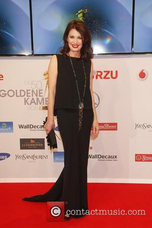 Iris Berben - Shots of a host of stars as they arrive for the annual German Goldene Kamera Awards 2015...