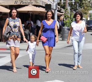 Veronica Berti , Virginia Bocelli - Tenor Andrea Bocelli and his wife Veronica Berti take their daughter for lunch with...