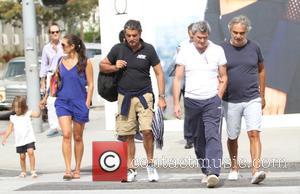 Andrea Bocelli, Veronica Berti , Virginia Bocelli - Andrea Bocelli goes out to lunch with his family at Il Pastaio...