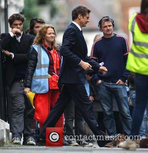 Colin Firth - Filming on the set for the upcoming movie 'Bridget Jones's Baby' - London, United Kingdom - Thursday...