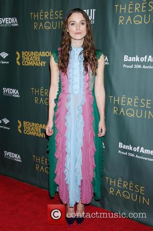Keira Knightley wearing Gucci - Opening night after party for Broadway play Therese Raquin at Studio 54 - Arrivals. at...