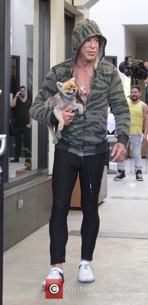 Mickey Rourke - Mickey Rourke out shopping in Beverly Hills with his pet pooch at beverly hills - Beverly Hills,...