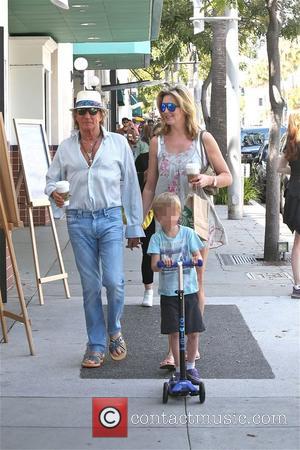 Rod Stewart, Penny Lancaster , Aiden Stewart - Rod Stewart out with wife Penny Lancaster and their son, Aiden on...