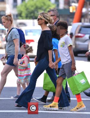 Heidi Klum out and about with her family (Helene Boshoven Samuel, Henry Günther Ademola Dashtu Samuel, Johan Riley Fyodor Taiwo...