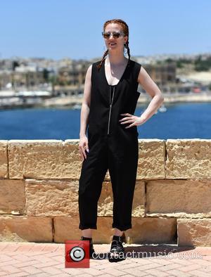 Jess Glynne posing alone and with Clean Bandit at the photocall for MTV's Isle of MTV concert which is held...