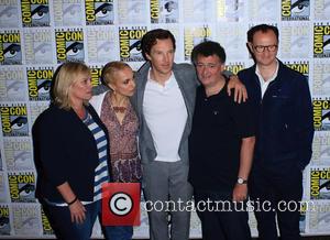 Mark Gatiss, Steven Moffat, Amanda Abbington, Sue Vertue and Benedict Cumberbatch