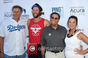 Will Ferrell, Clayton Kershaw, Dennis Gilbert and Ellen Kershaw