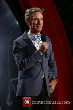 Bill Nye speaks to the crowd at the 2016 Global Citizen Festival held in Central Park, New York, United States...