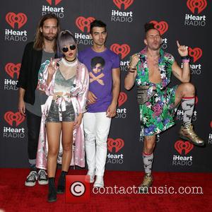 DNCE seen entering the iHeartRadio Music Festival held at T-Mobile Arena Las Vegas, Nevada, United States - Saturday 24th September...