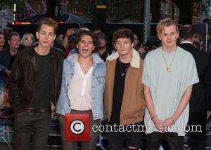 The Vamps (Connor Ball, Bradley Simpson, James McVey and Tristan Evans) at the European Premiere of 'Deepwater Horizon' held at...