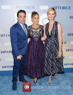 Mario Cantone, Sarah Jessica Parker and Cynthia Nixon at the New York Premiere of HBO's new series 'Divorce' held at...