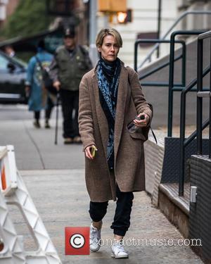Actress Sarah Paulson out and about suited up for fall in New York City, United States - Thursday 13th October...