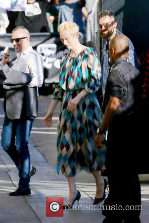Actress Tilda Swinton seen at the ABC studios for the recording of Jimmy Kimmel Live! - Hollywood, Los Angeles, California,...