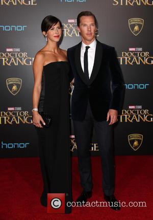 Benedict Cumberbatch seen alone and with his wife Sophie Hunter seen at the premiere of Disney And Marvel Studios' new...