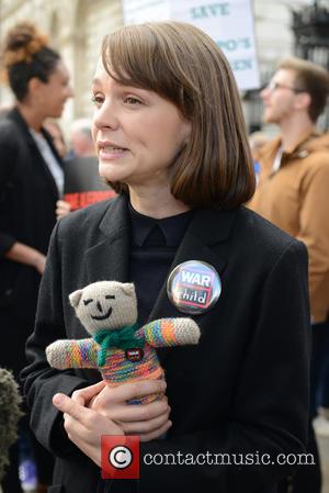 Actress Carey Mulligan attends Rally for Aleppo outside Downing Street, London, United Kingdom - Saturday 22nd October 2016