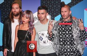DNCE (Joe Jonas, Jack Lawless, JinJoo Lee and Cole Whittle) arriving at the 2016 MTV Europe Music Awards (EMAs) held...