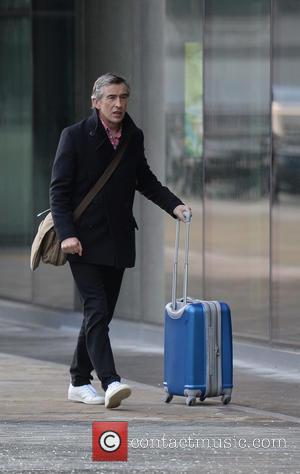 Steve Coogan leaves the BBC Breakfast Studios at Media City UK after appearing on the show - Manchester, United Kingdom...